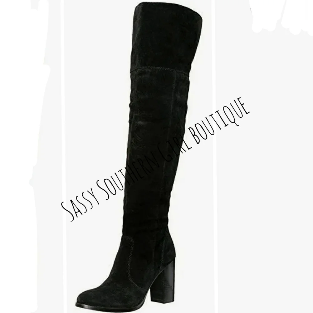 🆕⭐FRYE Over the Knee black suede leather boots